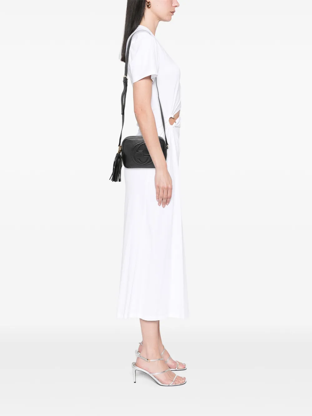 Pre-owned Gucci 2016-2025 Leather Soho Disco Crossbody Bag In Black