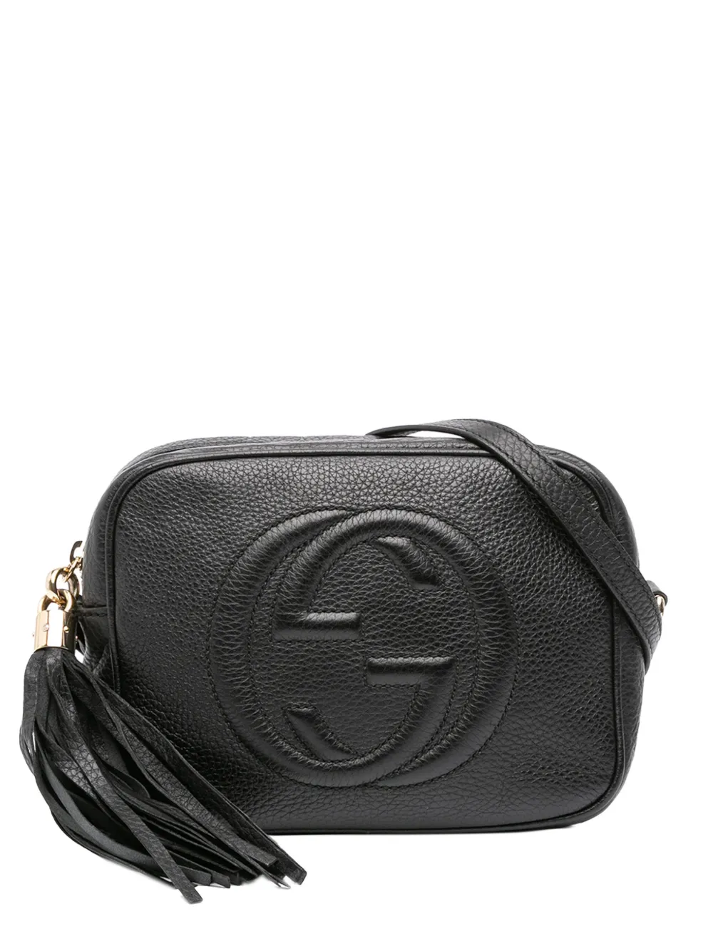 Pre-owned Gucci 2016-2025 Leather Soho Disco Crossbody Bag In Black
