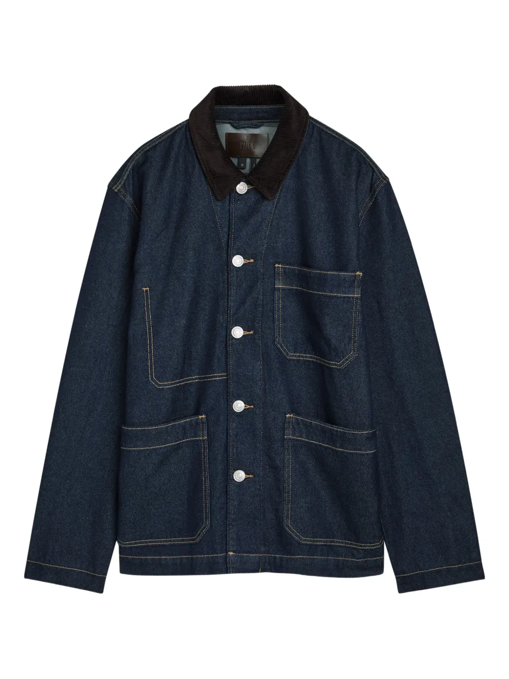 PAIGE Pauler corduroy-collar pocket jacket - Blu
