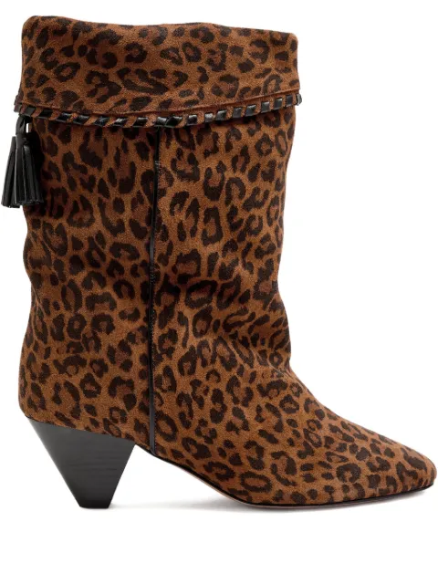 MARANT ÉTOILE Dalby leopard-print tassel boots