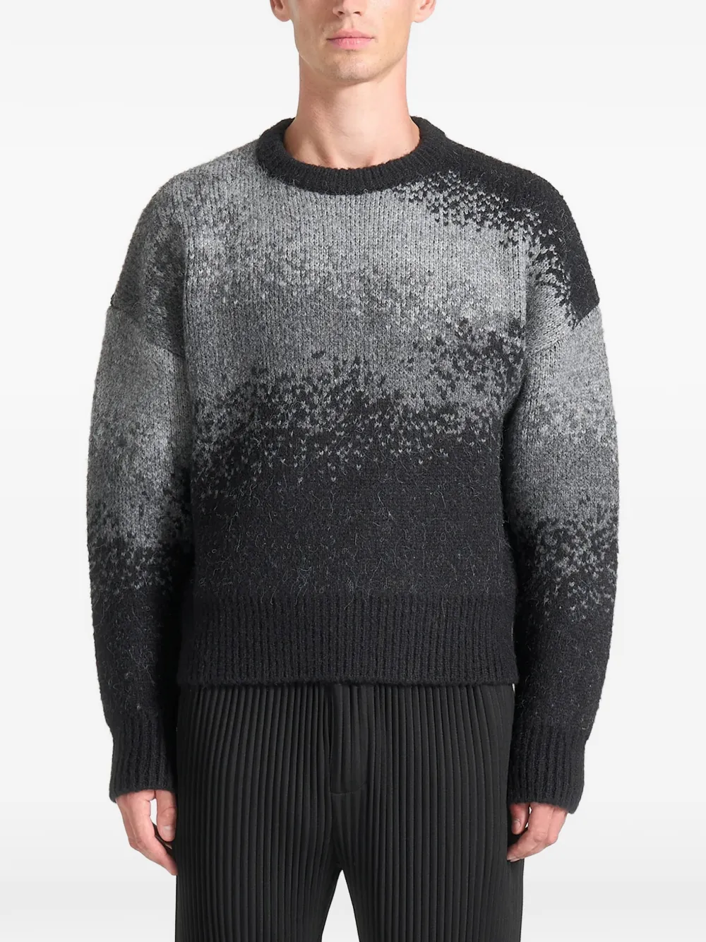Manière De Voir Yani ombré-effect crew-neck sweater - Grau