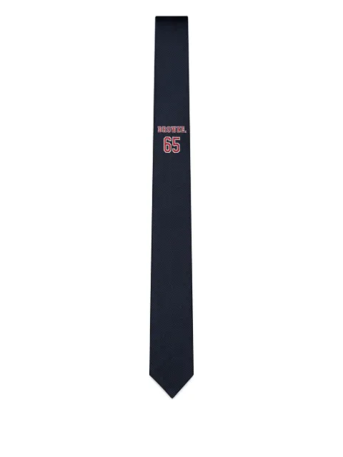 Thom Browne logo-jacquard silk tie