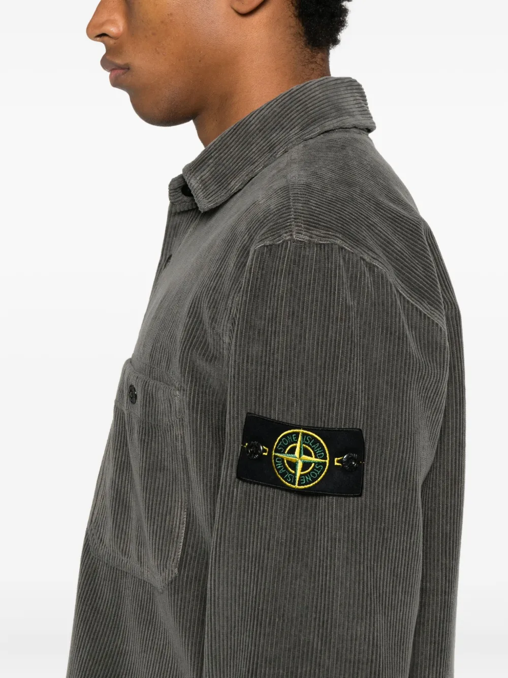 Stone Island Ribfluwelen overhemd Grijs