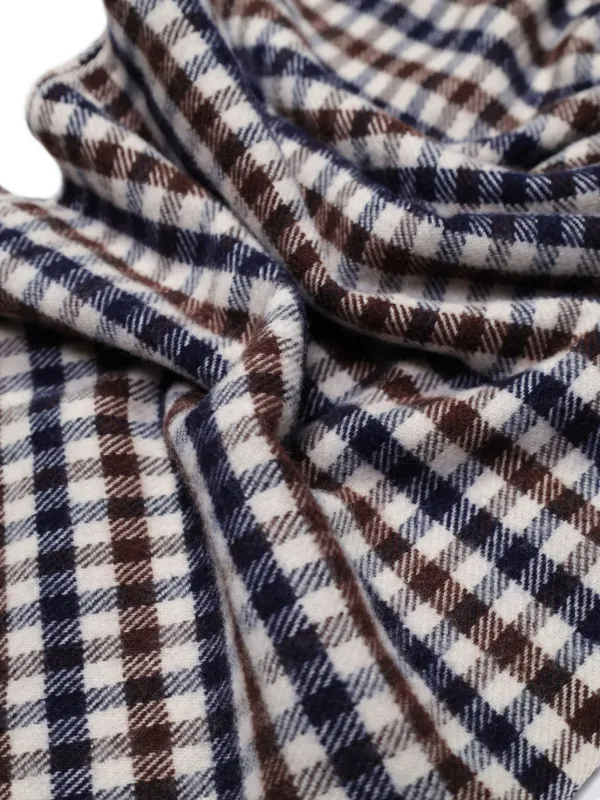 Aquascutum Checked Fringed Scarf | Neutrals | FARFETCH