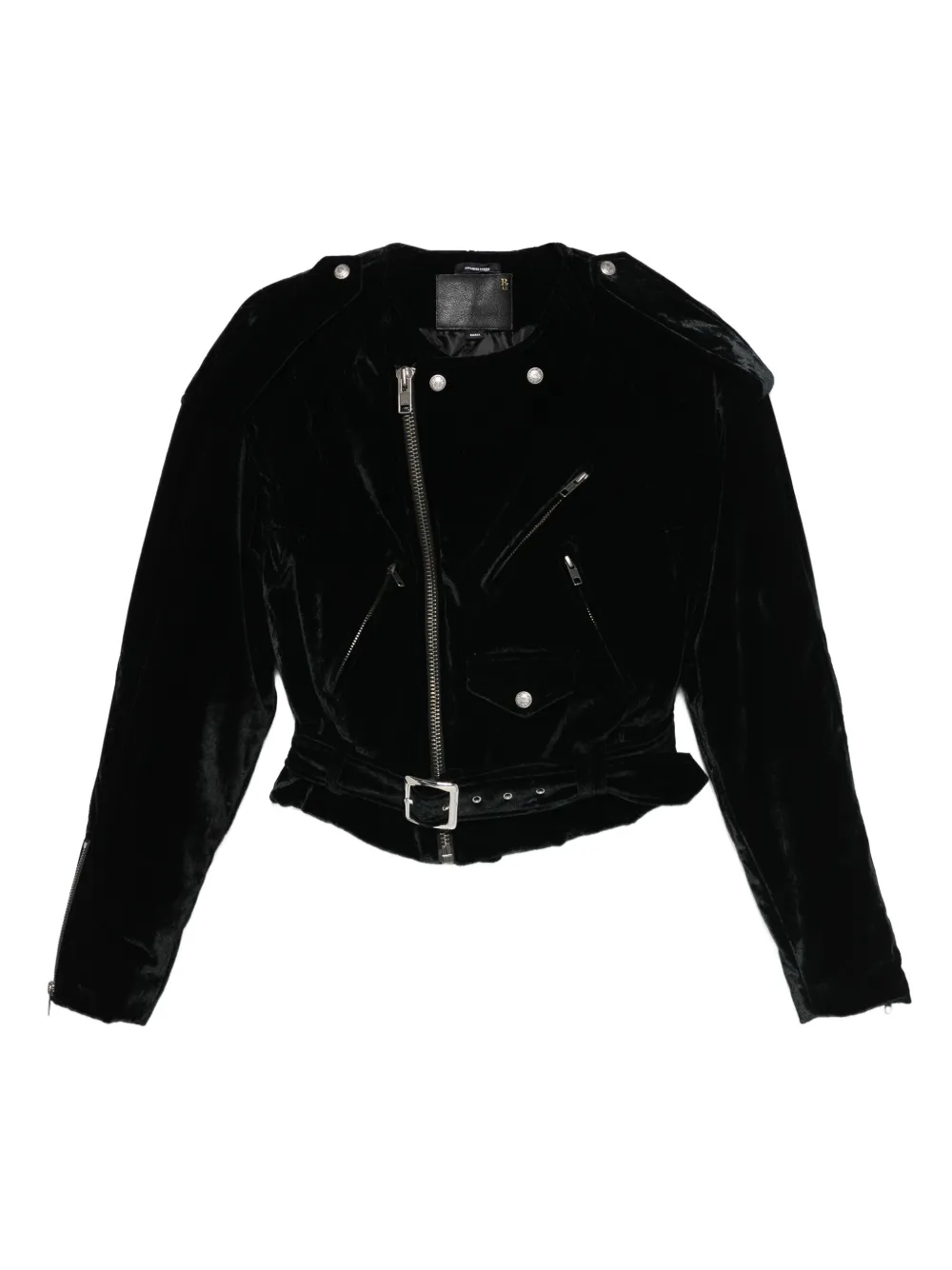 R13 belted zip-fastening jacket | Black | Image 1