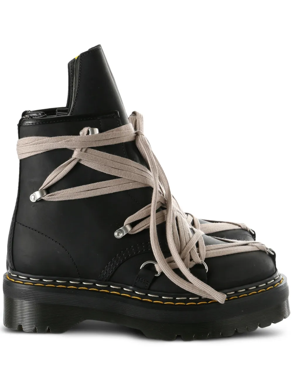 Dr. Martens X Rick Owens 1460 Quad Sole Megalace Combat Boots In Black