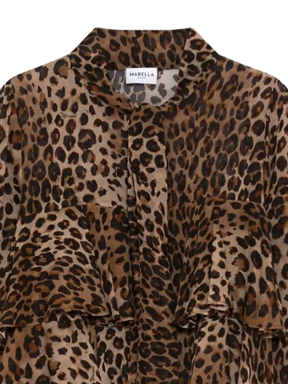 Marella Gala ruffled animal-print blouse - Bruin