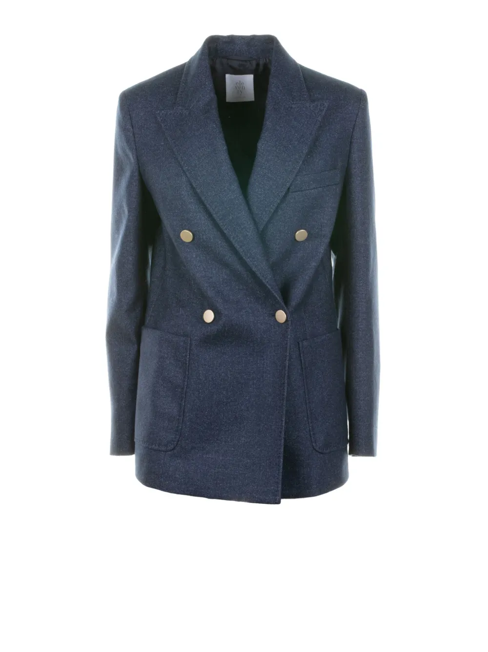 Eleventy Double-breasted Long-sleeved Blazer In Blue