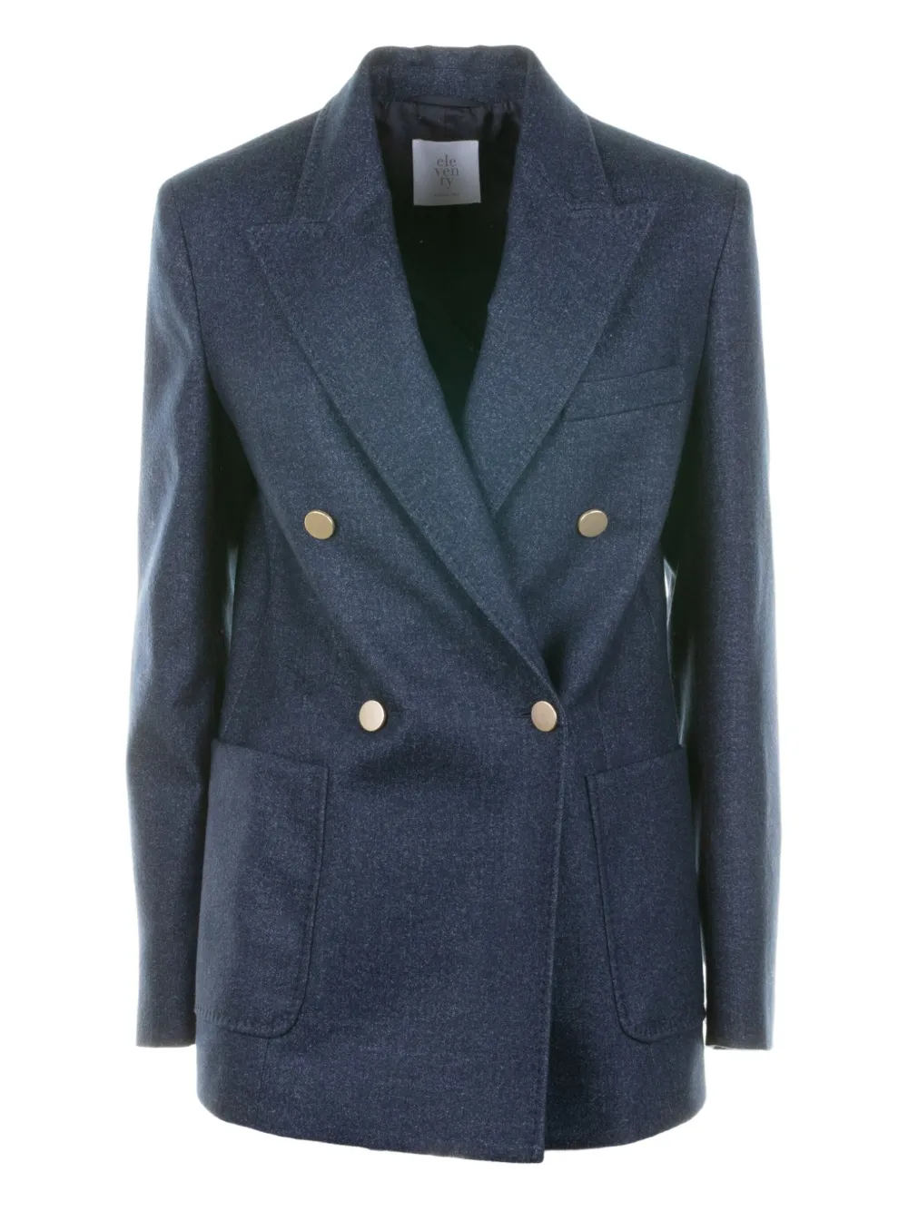 Eleventy Double-breasted Long-sleeved Blazer In Blue