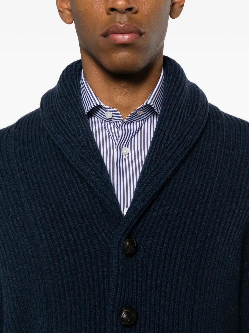 Mcgeorge Button Shawl-collar Cardigan In Blue