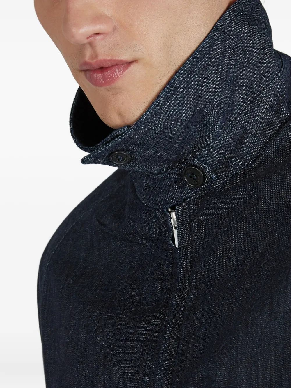 Incotex Denim jack met paspelzak Blauw