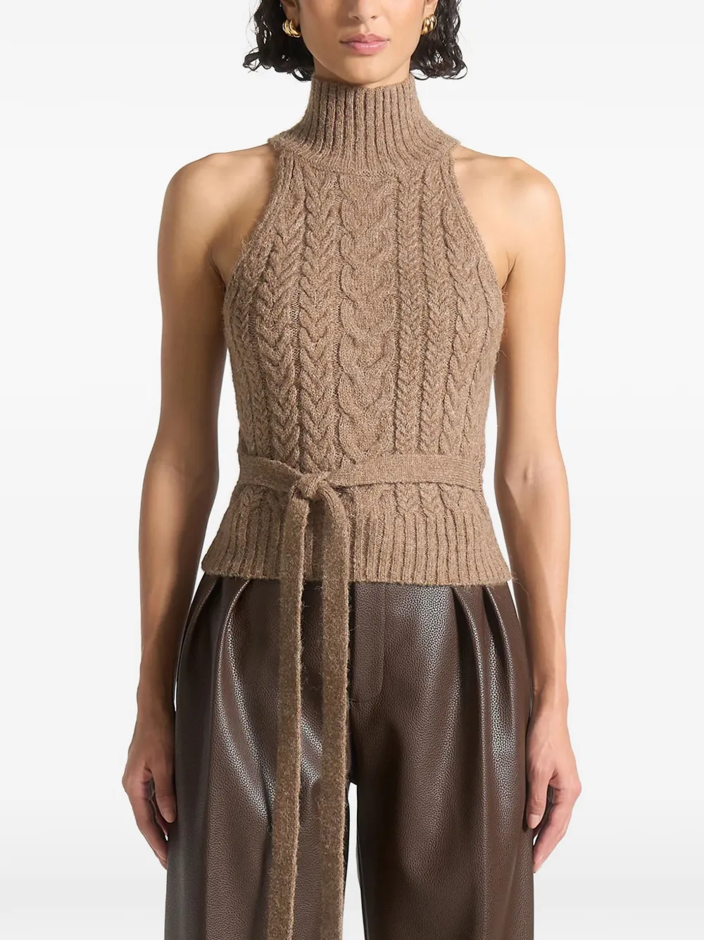 Manière De Voir cable-knit top - Marrone