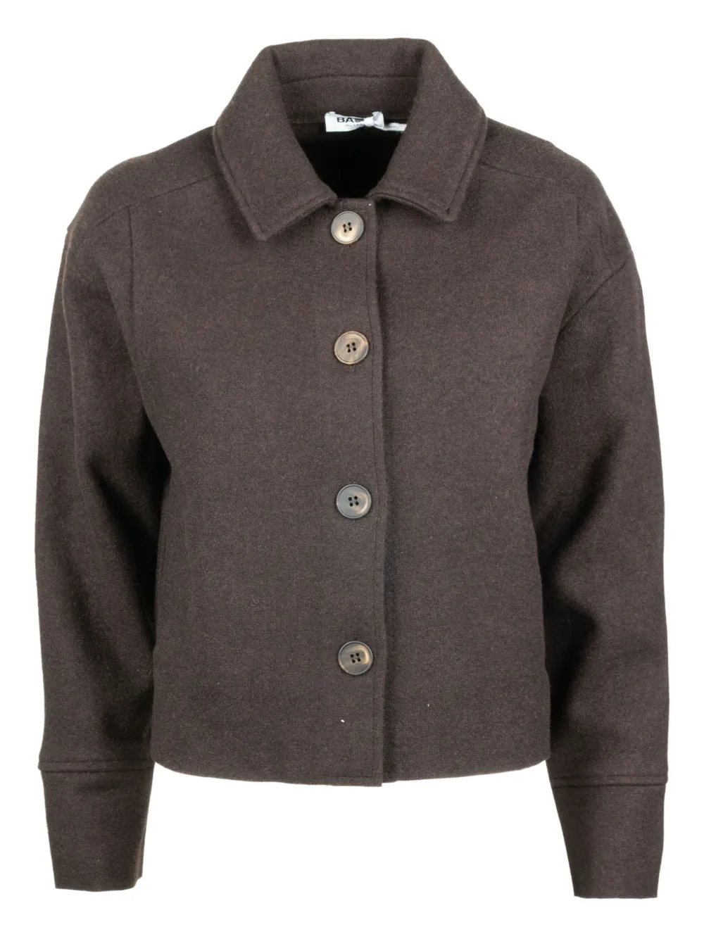 Base Milano button collared jacket | Brown | Image 1