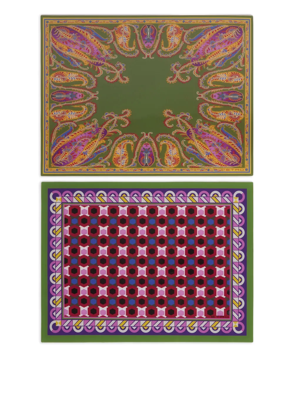 ETRO HOME patterned chargers (set of two) | Red | Image 1