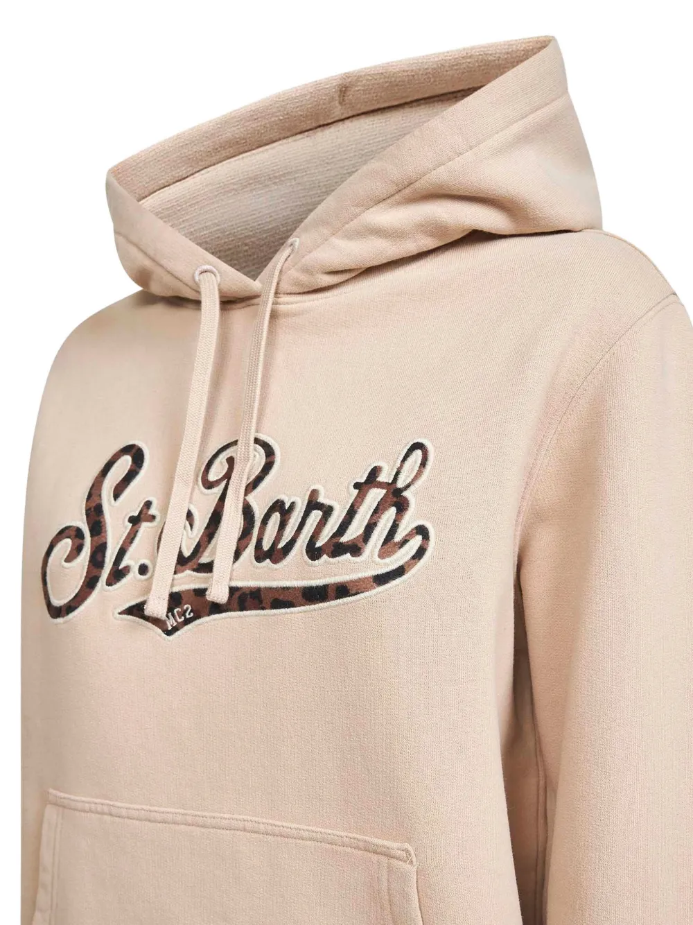 Mc2 Saint Barth Beige Logo Lettering Virginia Hoodie In Pink
