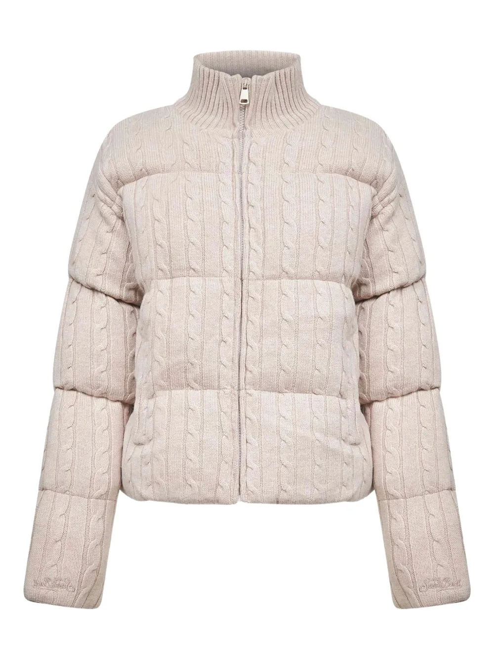 MC2 Saint Barth ケーブルニット キルティングコート - ニュートラル MC2 Saint Barth ケーブルニット キルティングコート - ニュートラル