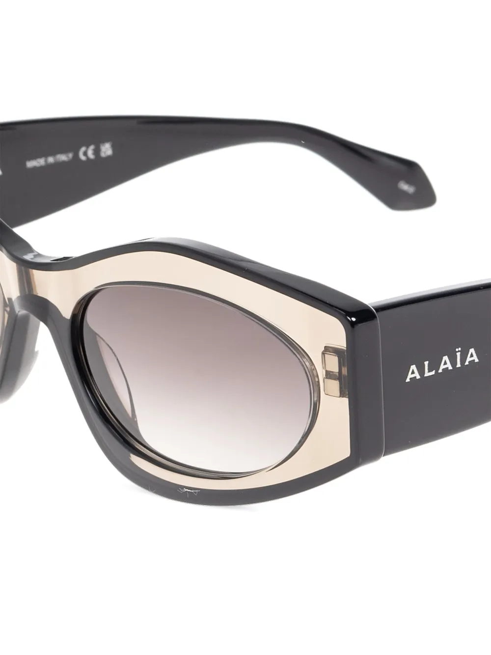 Alaia Eyewear Zonnebril met geometrisch montuur Zwart