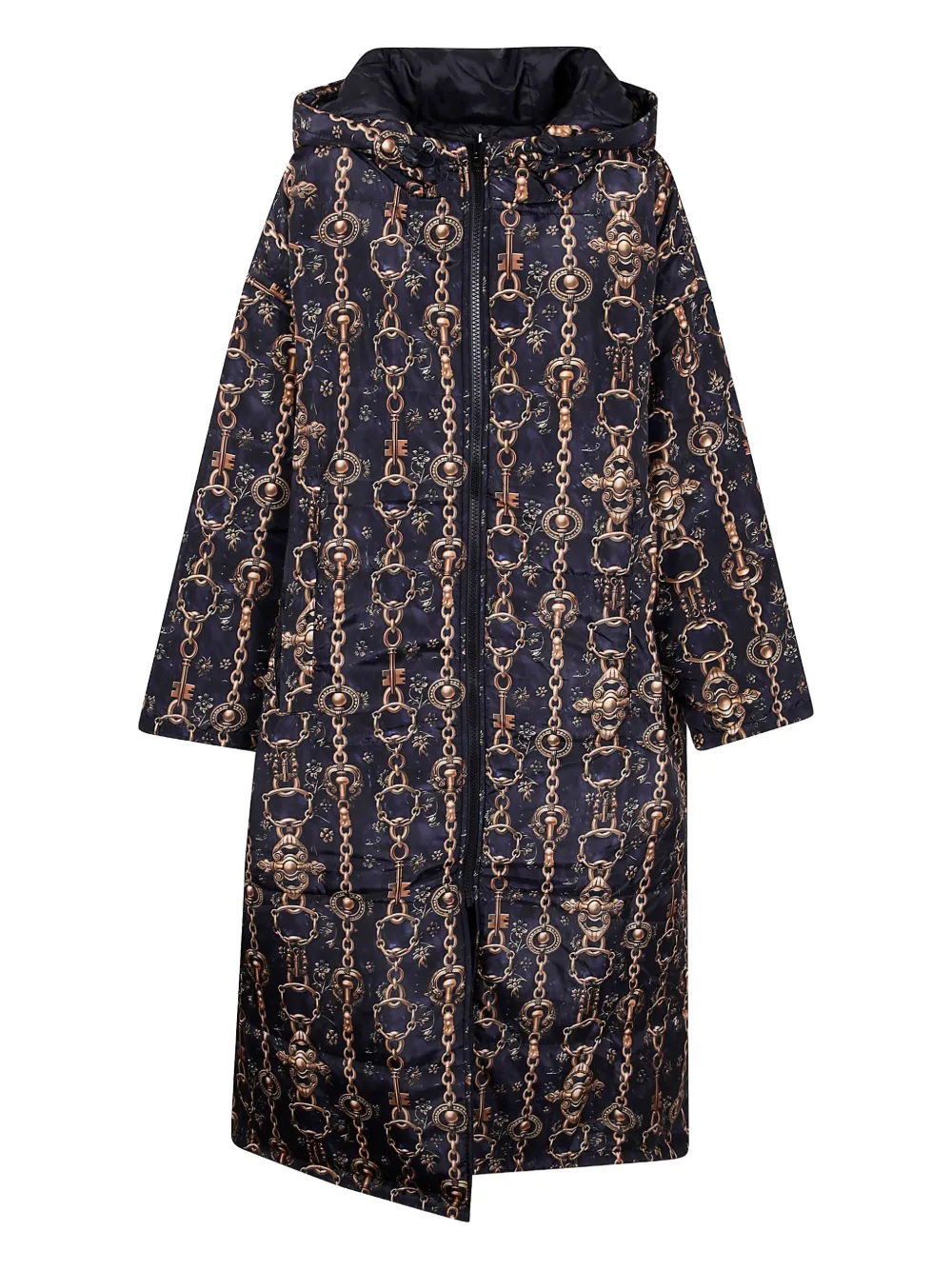 SITTINGSUITS chain hooded coat | Black | Image 1