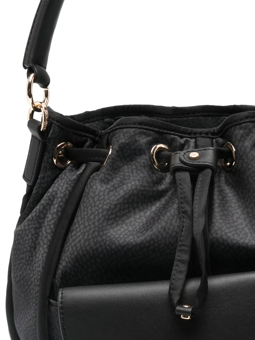 Borbonese Cottage Top-handle Bucket Bag In Black