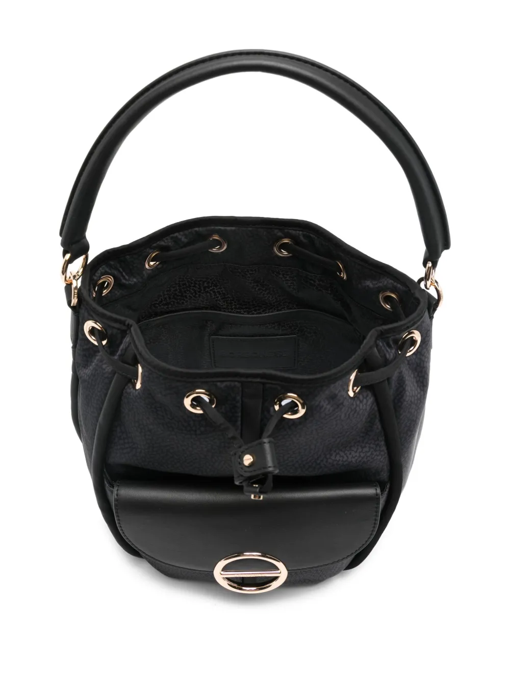 Borbonese Cottage Top-handle Bucket Bag In Black