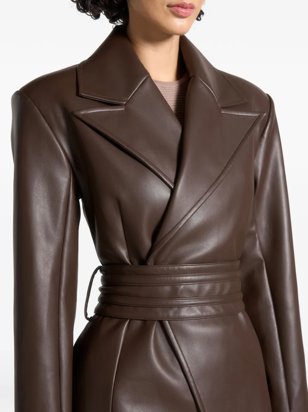 Manière De Voir Malya belted coat Bruin