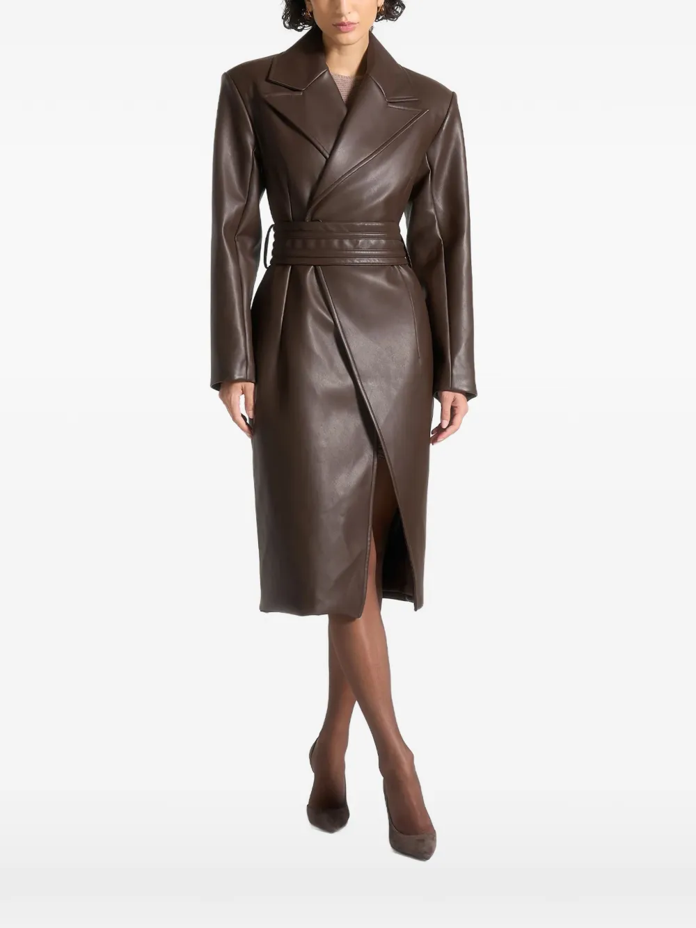 Manière De Voir Malya belted coat - Marrone