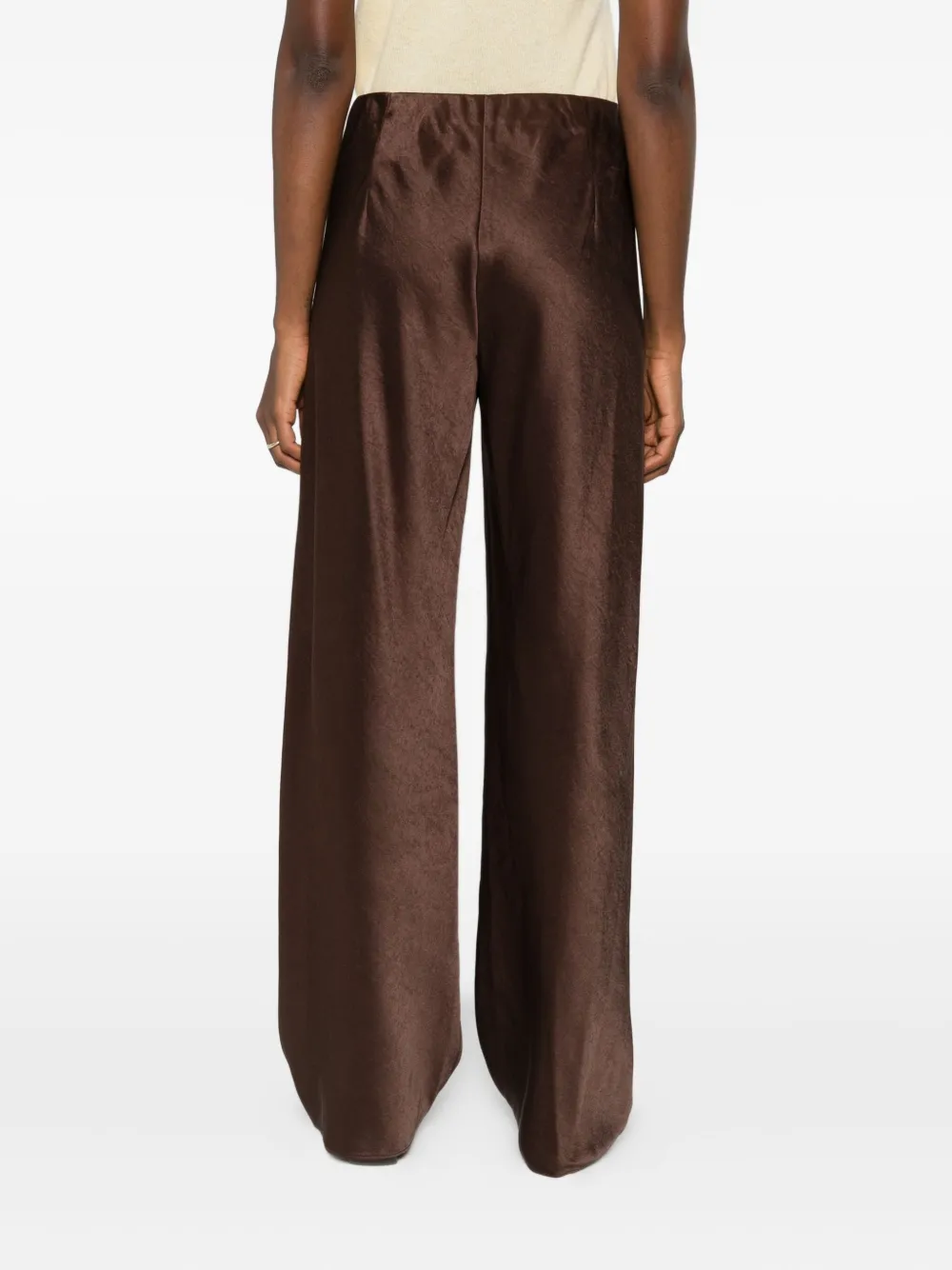 Vince Wide Leg Trousers In Brown