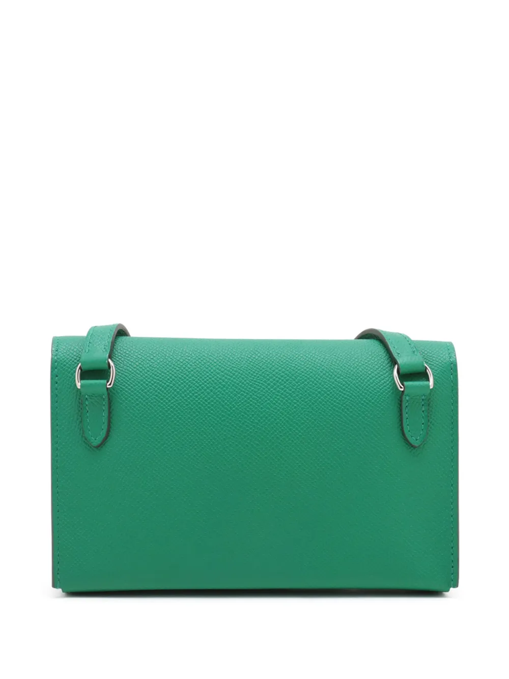 Pre-owned Hermes 2024 Epsom Nap Wallet On Strap Crossbody Bag In Green