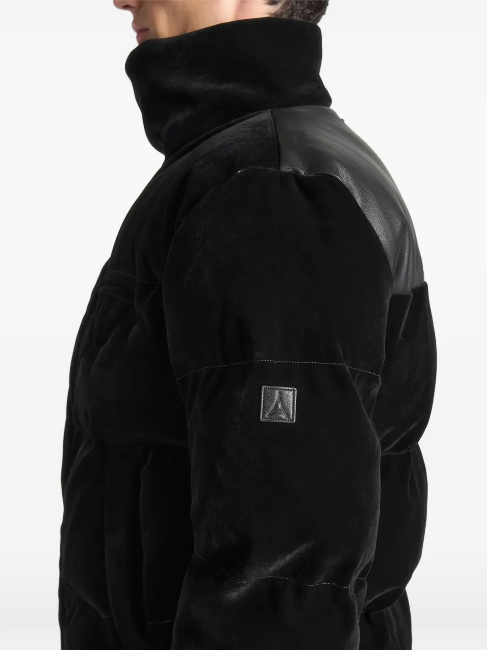 Manière De Voir velvet puffer padded jacket Zwart