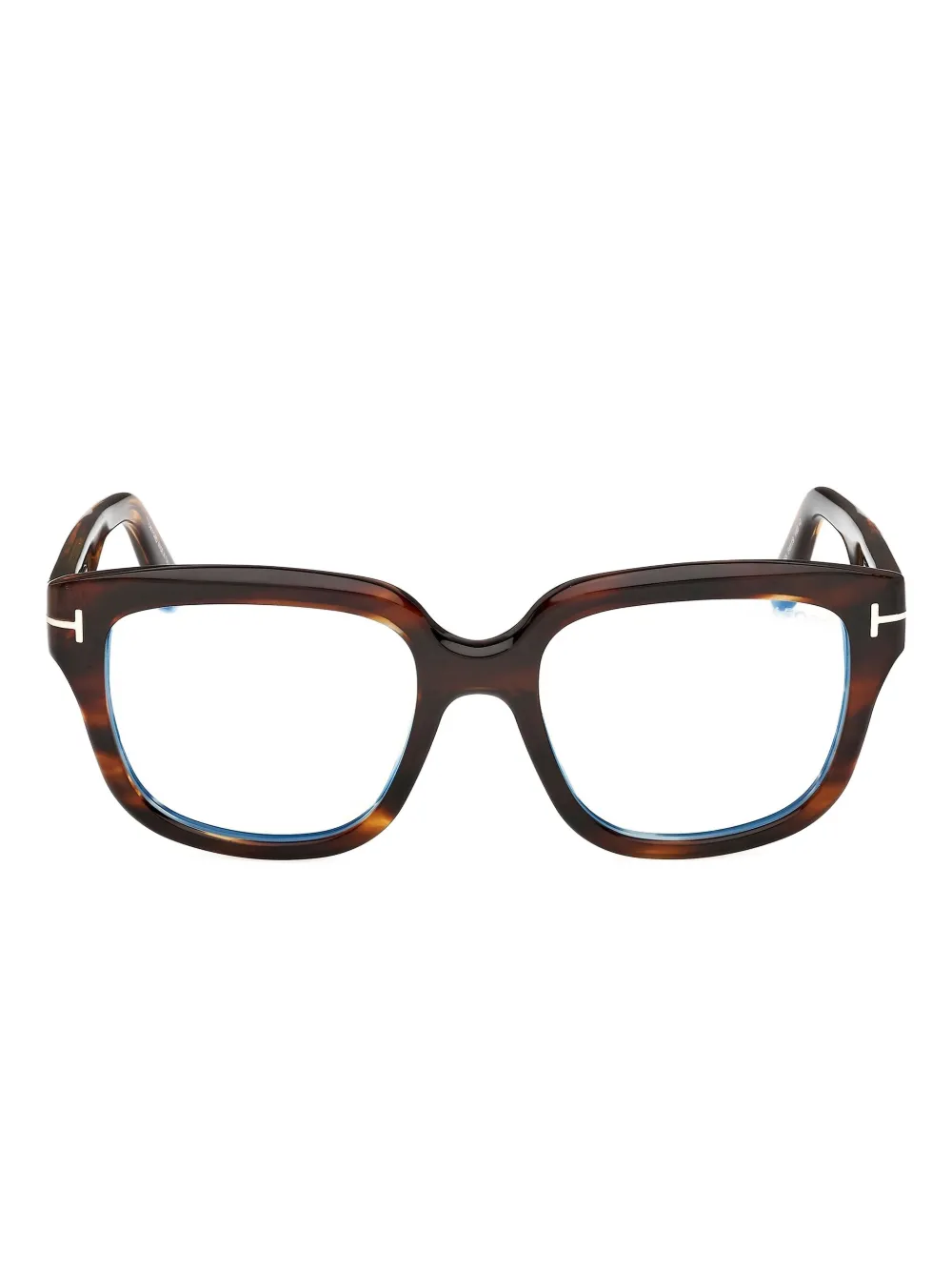 Tom Ford Square-frame Logo-detail Glasses In Brown