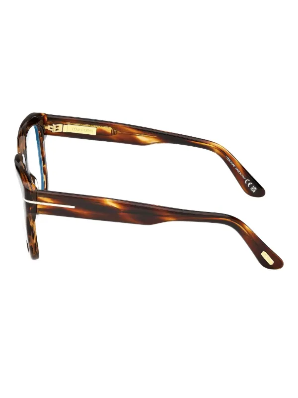 TOM FORD Eyewear スクエアメガネフレーム | ブラウン | FARFETCH JP