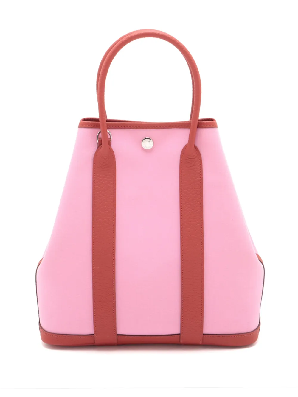 Pre-owned Hermes 2020 Toile And Negonda Garden File 28 Satchel In Pink