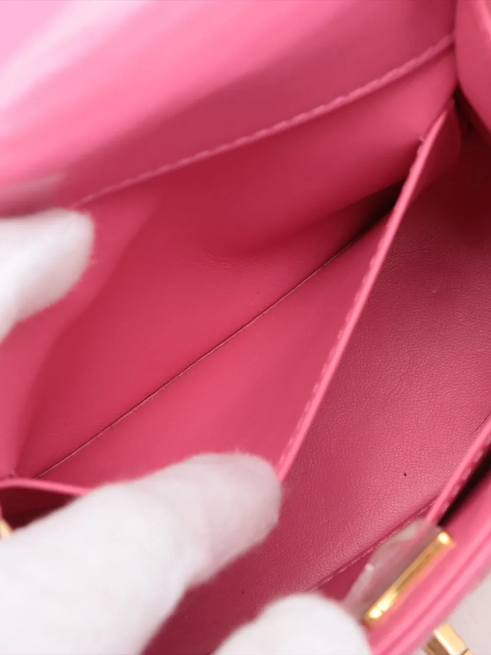 Pre-owned Chanel 2021-2025 Mini Square Classic Lambskin Single Flap Crossbody Bag In Pink