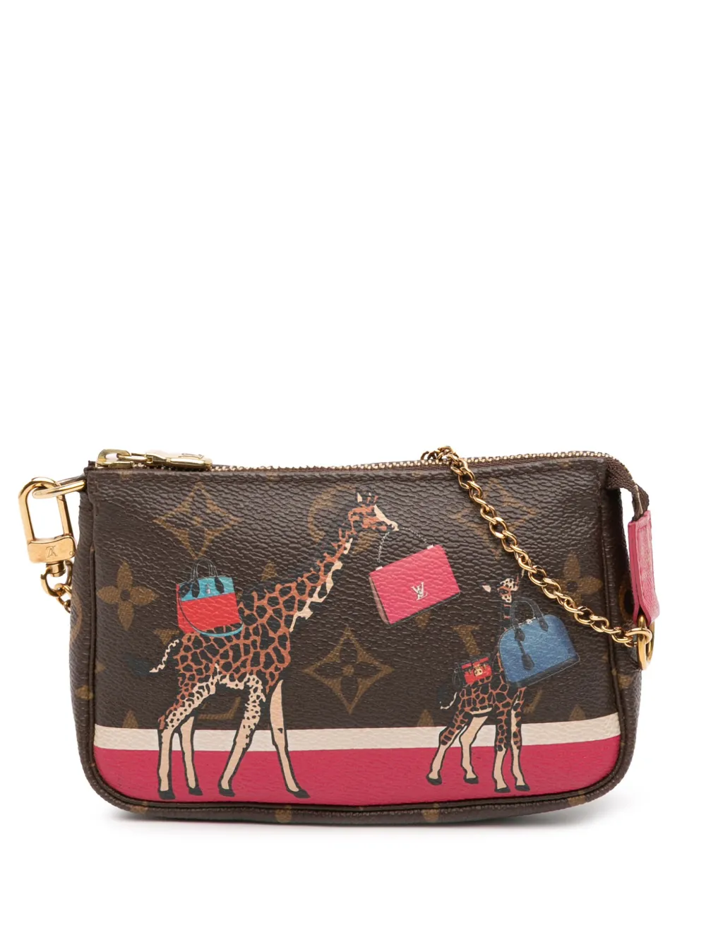 Louis Vuitton Pre-Owned 2017 モノグラム ジラフ クリスマス ミニ ポシェット アクセソワール ハンドバッグ - Louis Vuitton Pre-Owned 2017 モノグラム ジラフ クリスマス ミニ ポシェット アクセソワール ハンドバッグ -