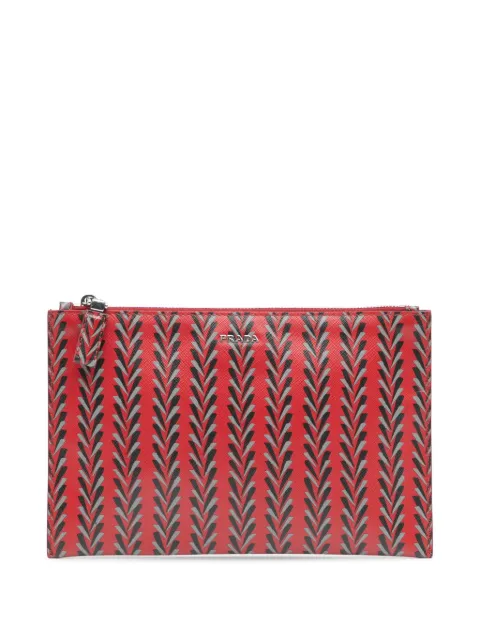 Prada Pre-Owned 2010-2025 Printed Saffiano clutch bag