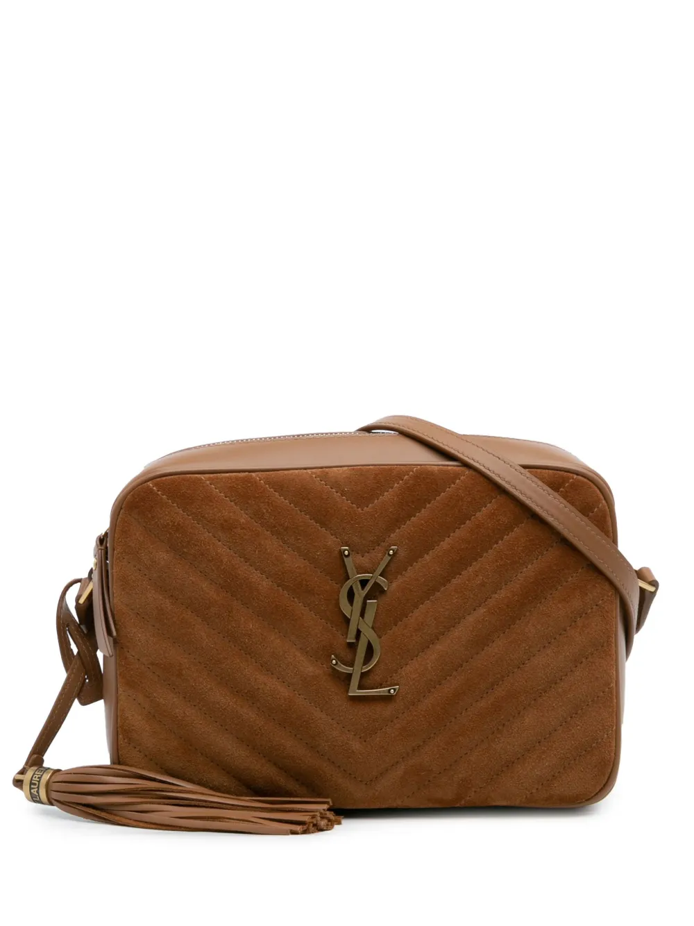Saint Laurent Pre-Owned Borsa a tracolla Lou Camera Bag in pelle scamosciata con monogramma 2022 | marrone | Image 1