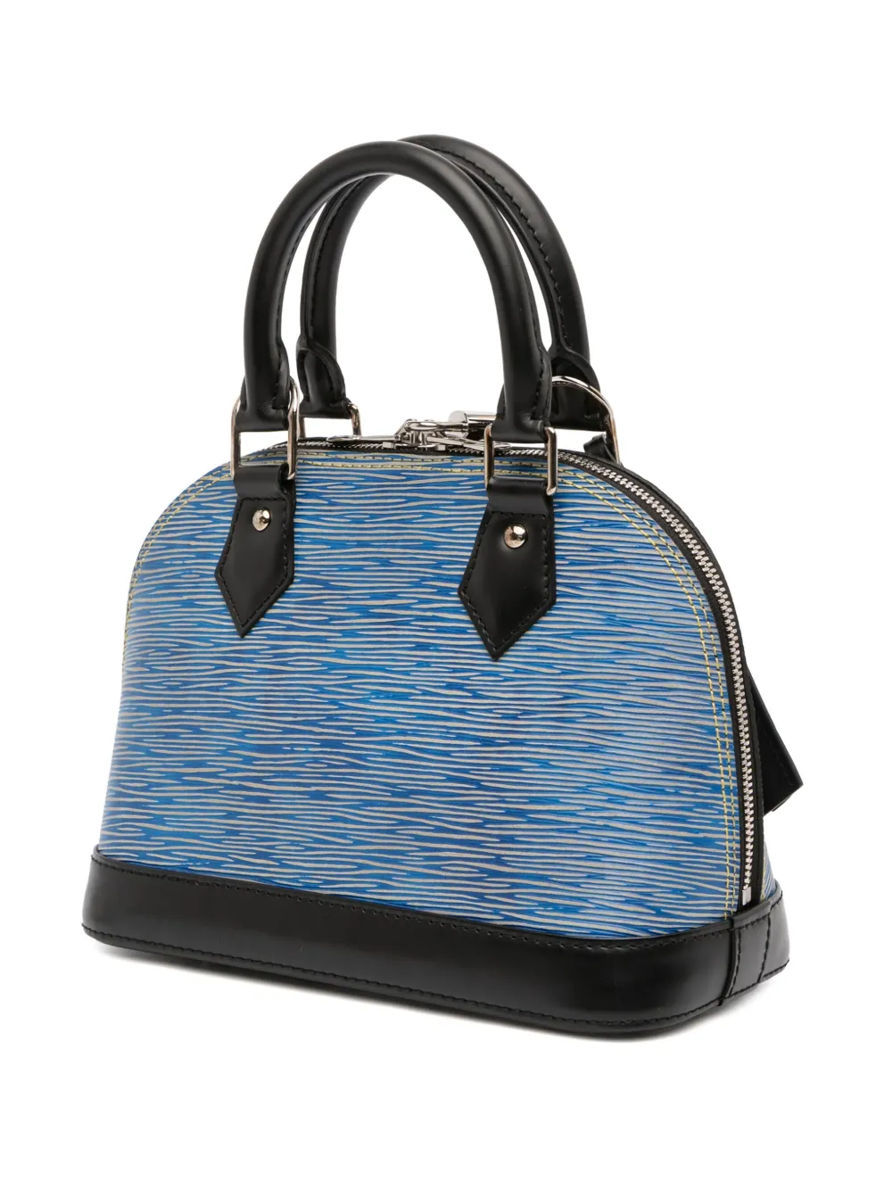 Pre-owned Louis Vuitton 2016 Epi Denim Alma Bb Satchel In Blue
