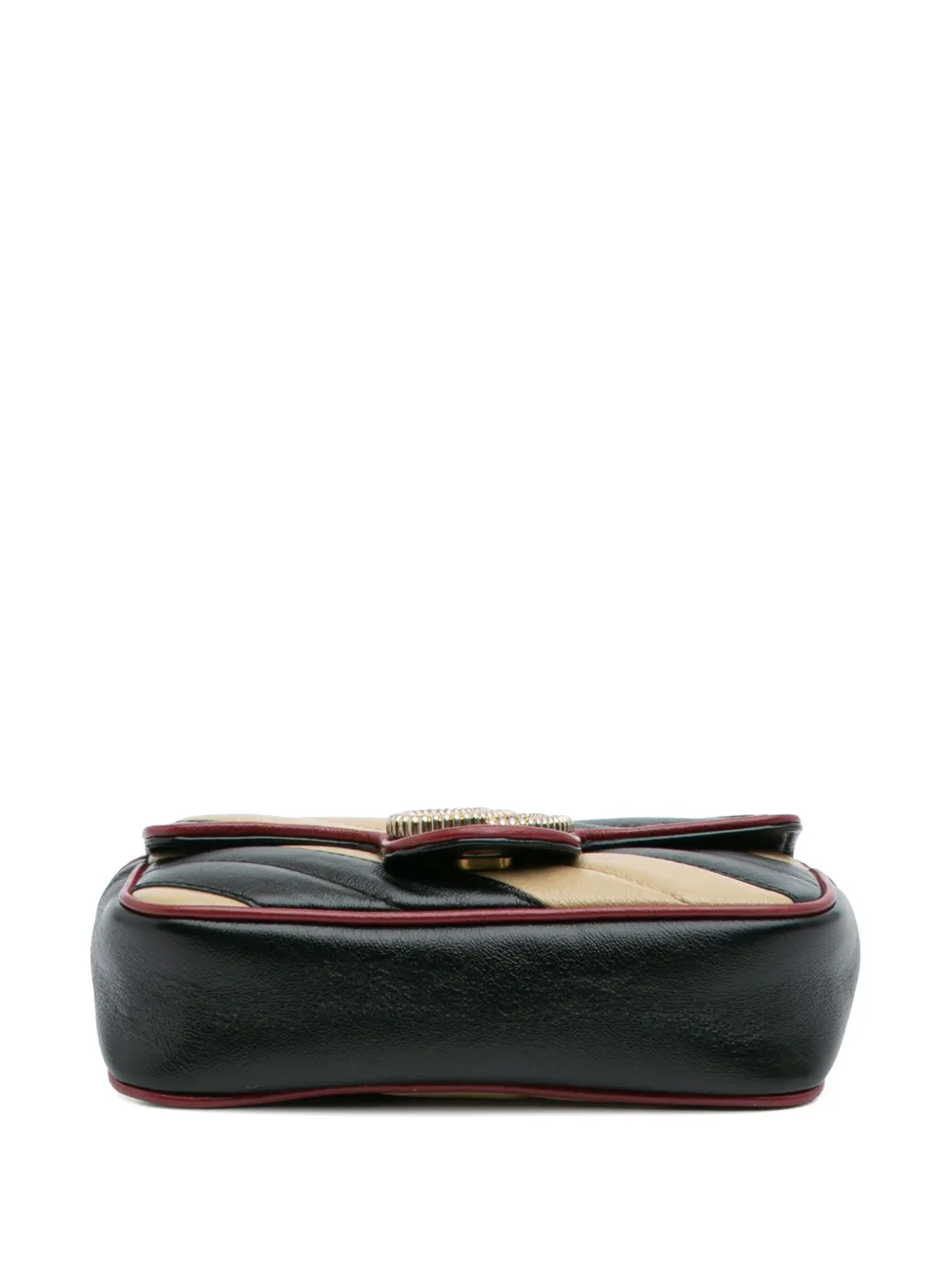 Pre-owned Gucci 2016-2025 Super Mini Gg Marmont Matelasse Leather Torchon Flap Crossbody Bag In Brown