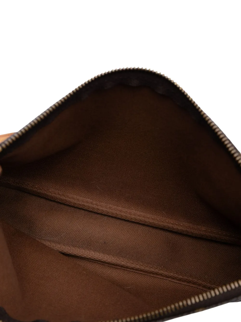 Pre-owned Louis Vuitton 2000 Monogram Pochette Accessoires Shoulder Bag In Brown