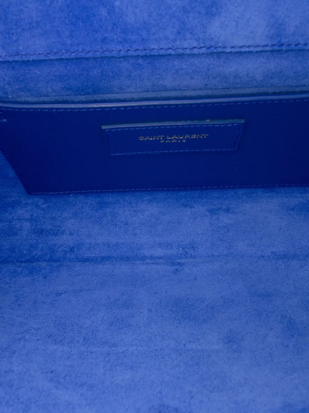 Pre-owned Saint Laurent 2013 Grain De Poudre Cassandre Clutch Bag In Blue