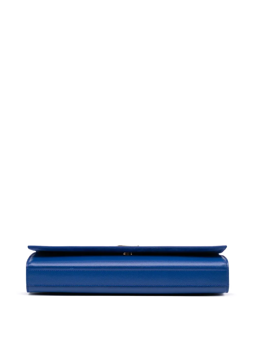 Pre-owned Saint Laurent 2013 Grain De Poudre Cassandre Clutch Bag In Blue