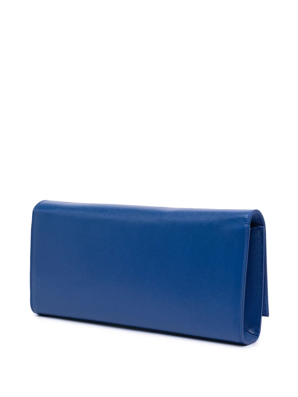 Pre-owned Saint Laurent 2013 Grain De Poudre Cassandre Clutch Bag In Blue