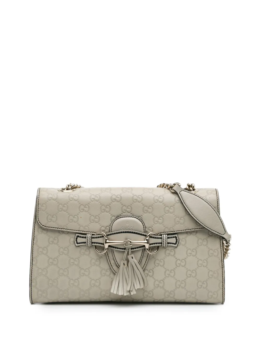 Pre-owned Gucci 2016-2025 Medium Ssima Emily Shoulder Bag In White