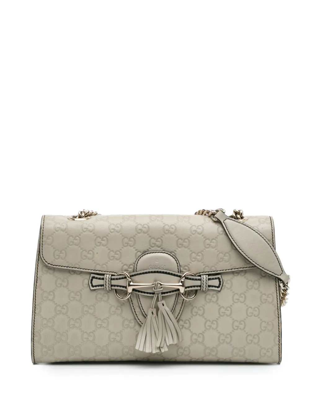 Gucci Pre-Owned 2016-2025 ミディアム エミリー グッチシマ ショルダーバッグ - ホワイト