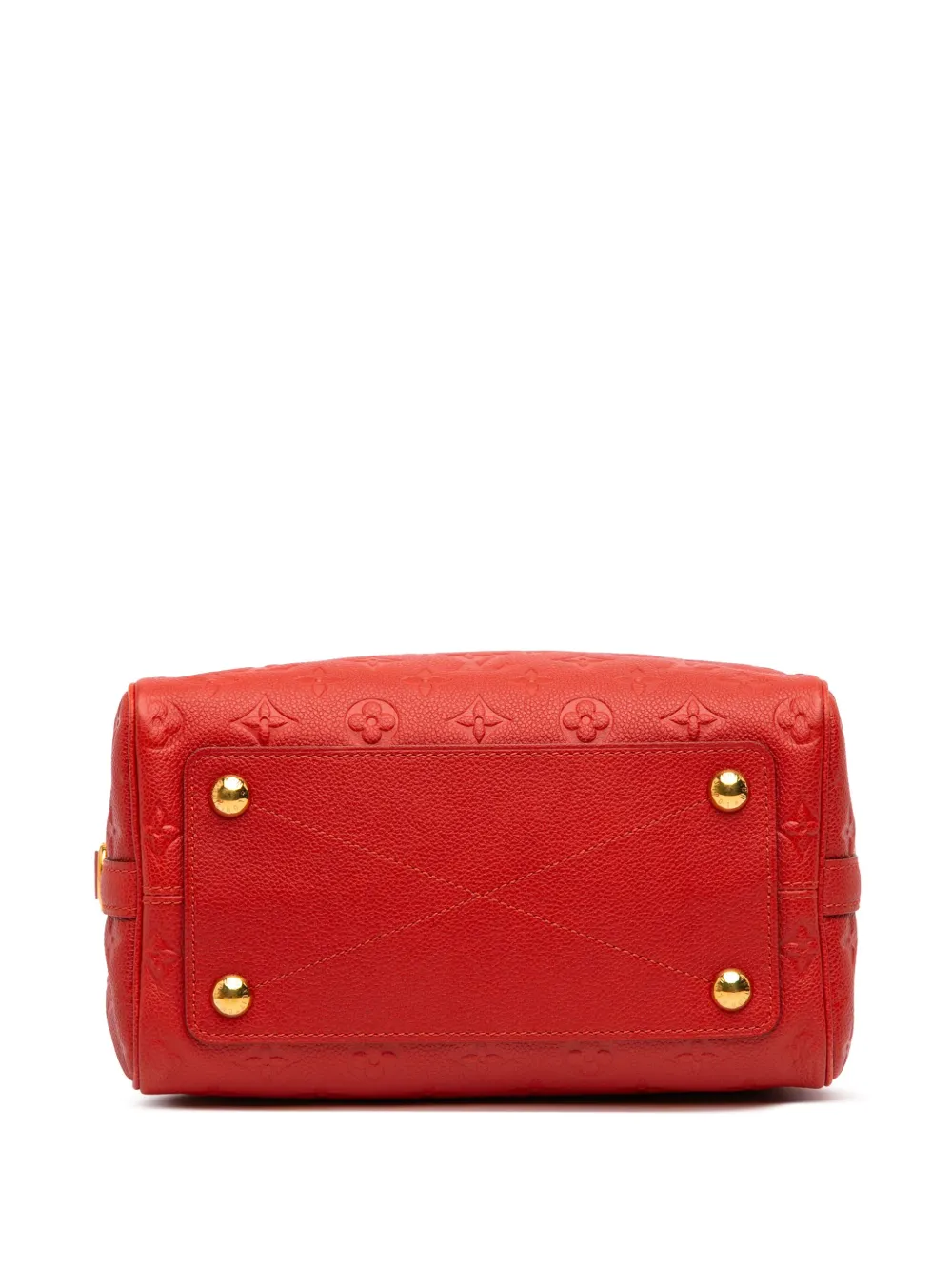 Pre-owned Louis Vuitton 2012 Monogram Empreinte Speedy Bandouliere 25 Satchel In Red
