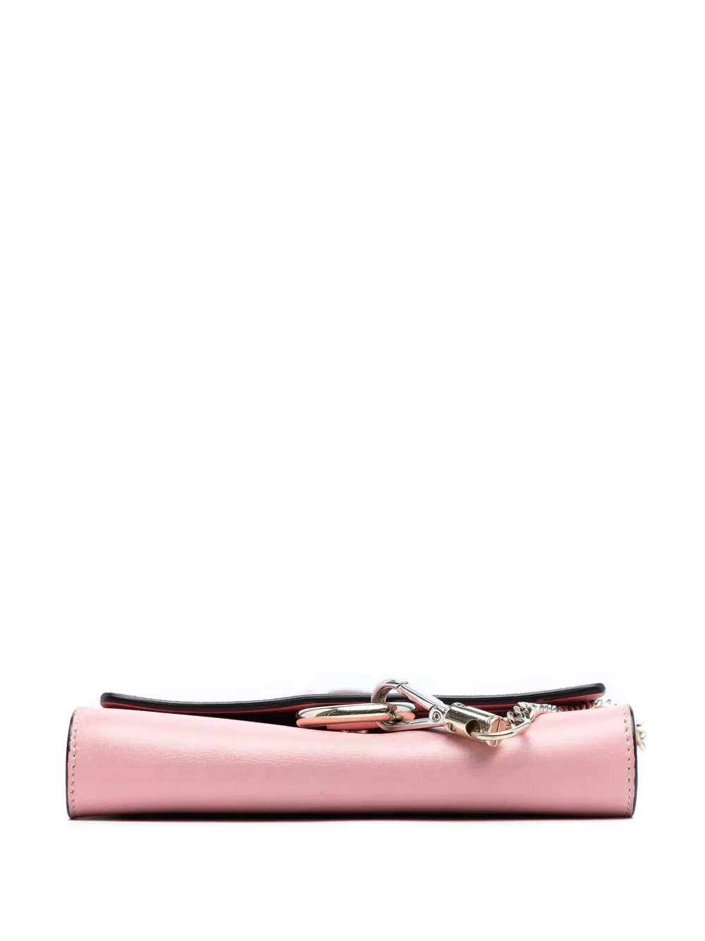 Pre-owned Chloé 2017 Mini Calfskin And Suede Faye Chain Crossbody Bag In Pink