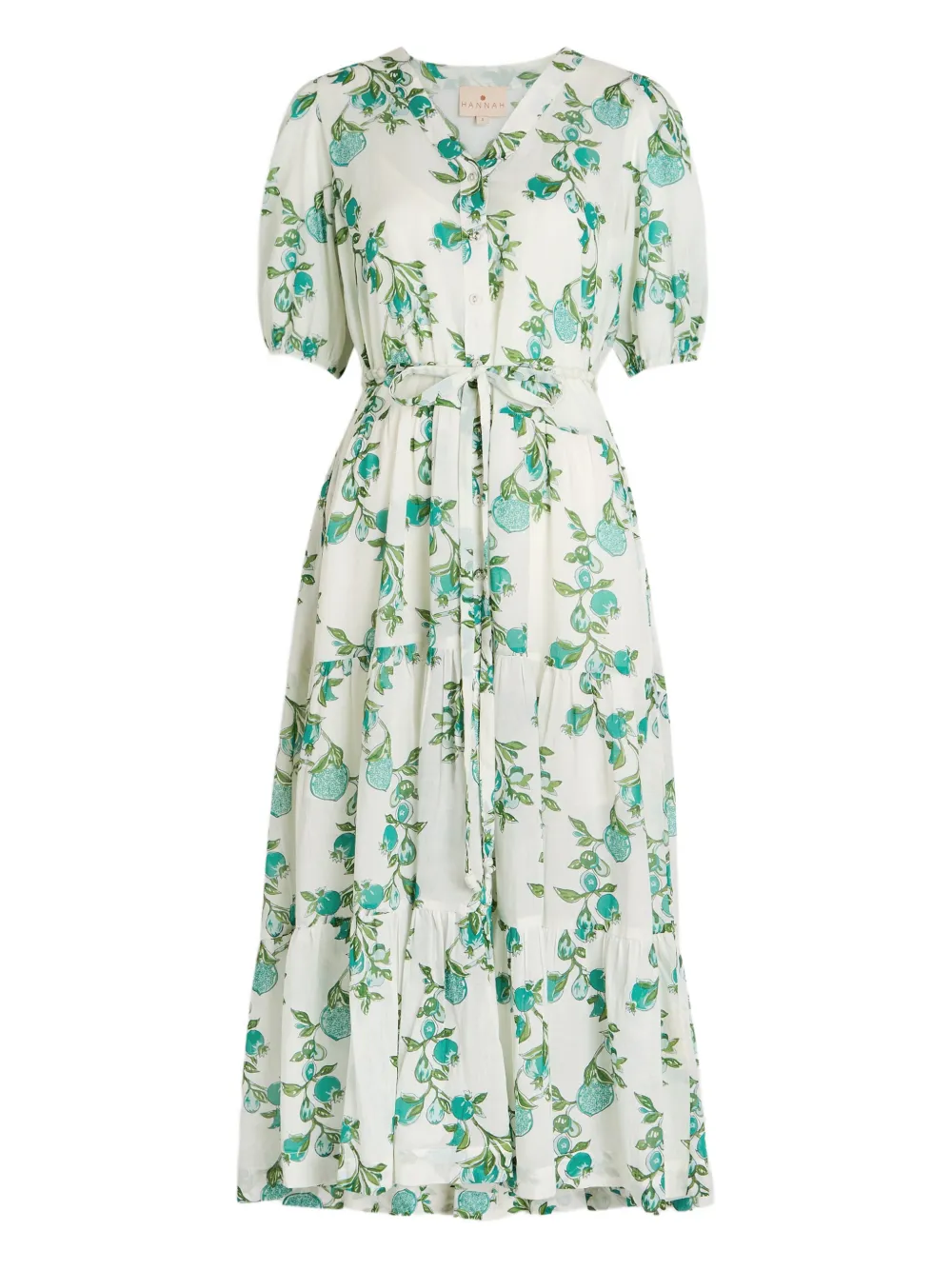 Hannah Artwear Abito midi Anyeta con stampa - Bianco