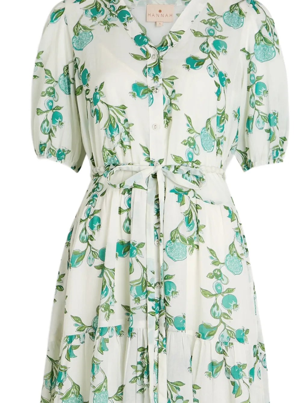 Hannah Artwear Anyeta katoenen midi-jurk met print - Wit