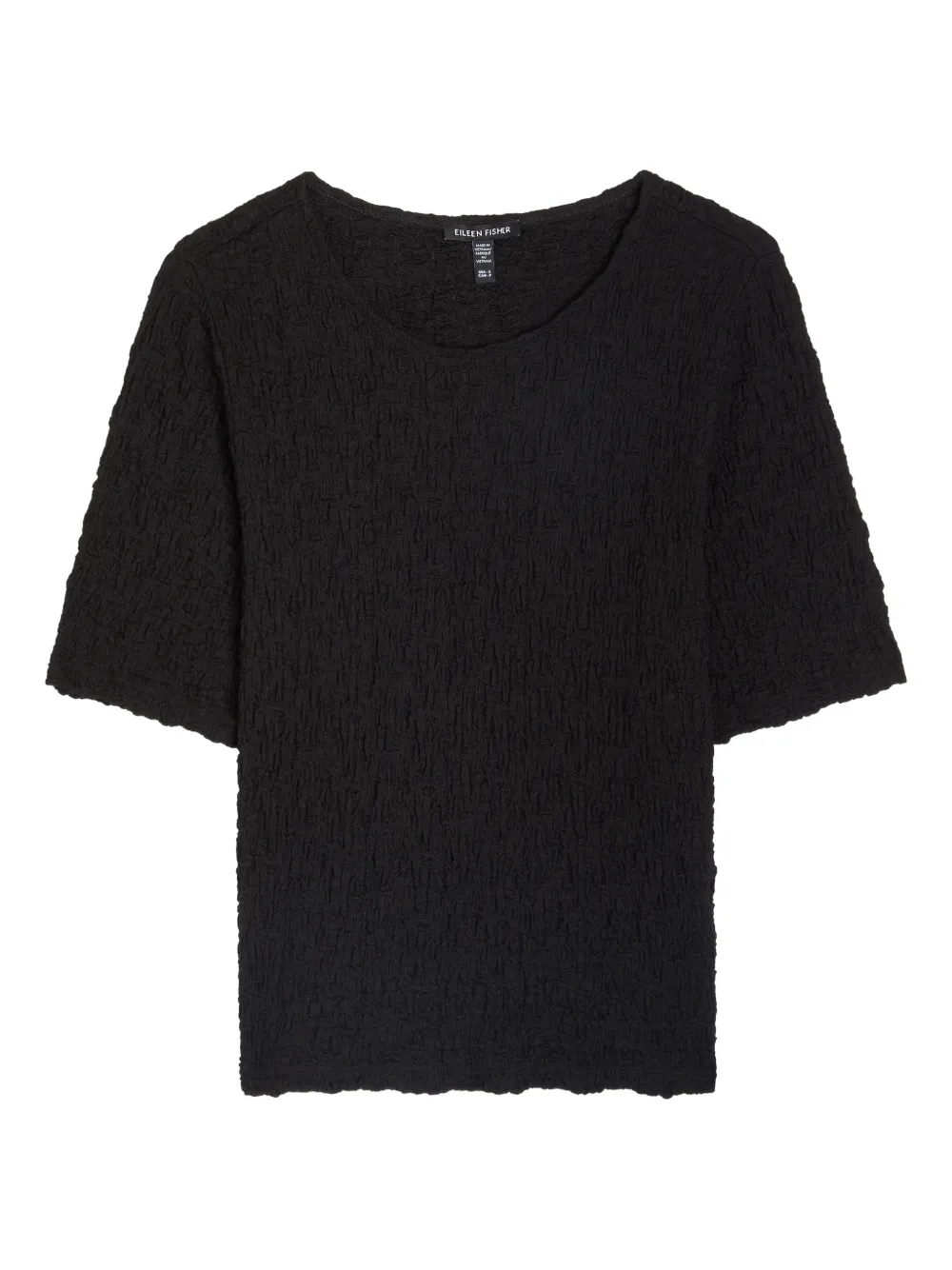 Eileen Fisher Bubble jacquard crew-neck top - Schwarz
