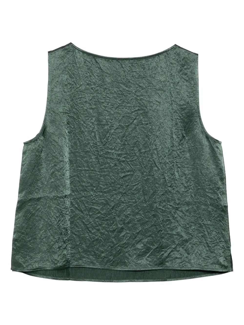Eileen Fisher Textured Satin Tank Top In Green
